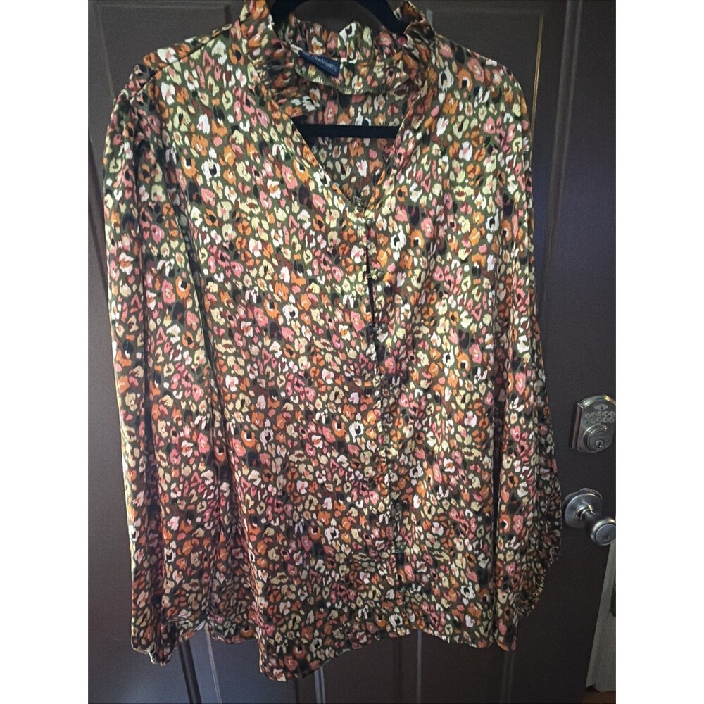 Blue Waters Button Down Blouse -3xl